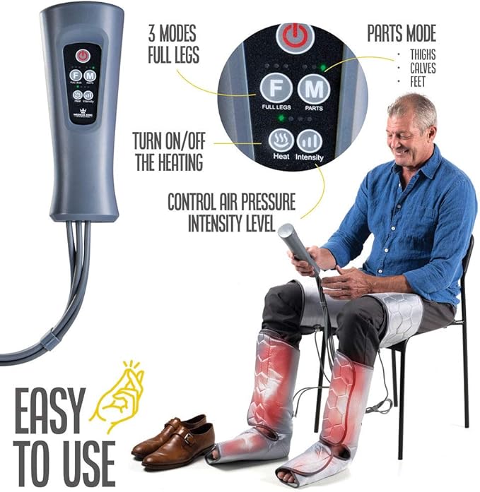 Leg Massager for Circulation with Heat Compression - Calf, Foot, Thigh Massager - 6 Modes, 4 Intensities - Pain Relief &amp; Relaxation My Store