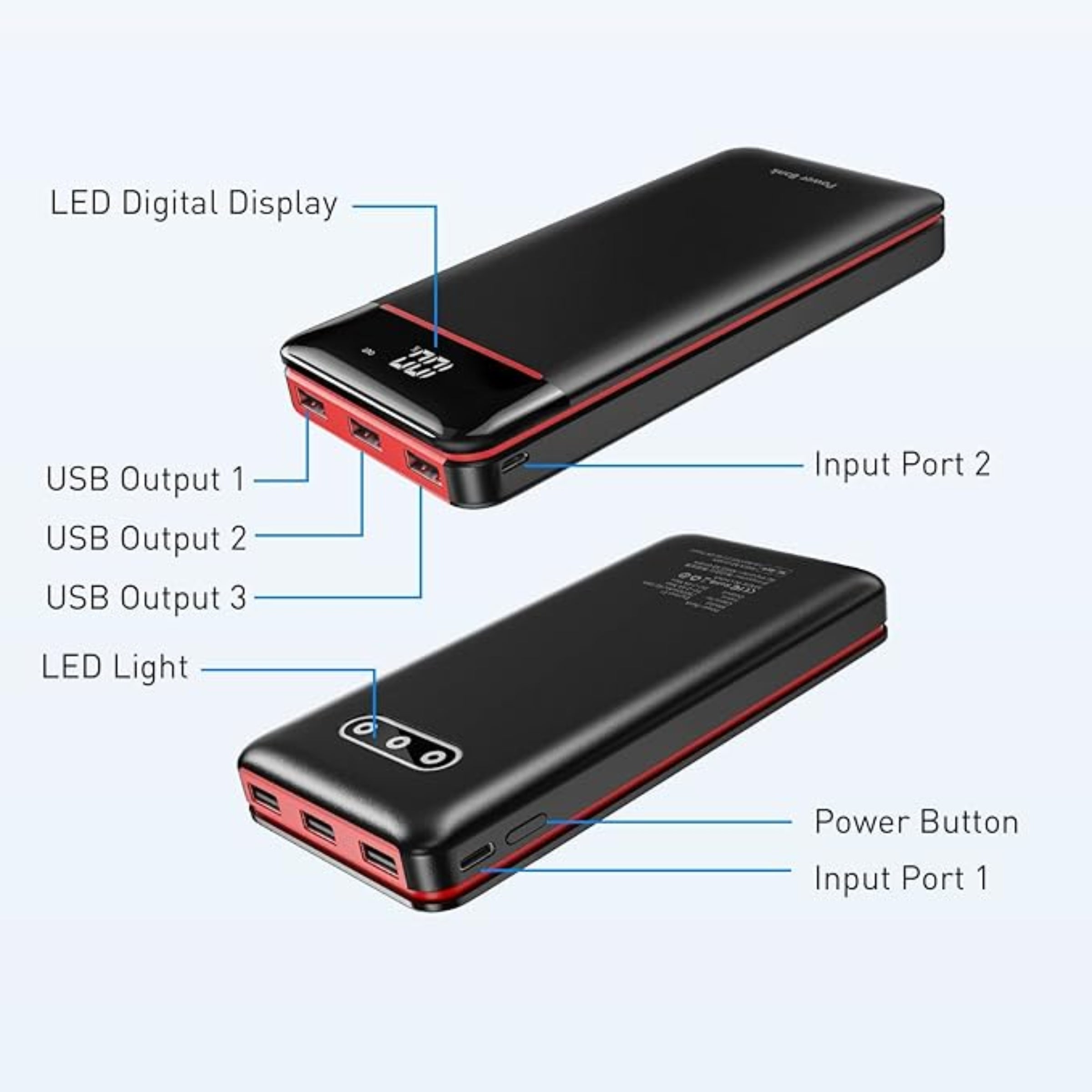 Portable Charger Power Bank 25000mAh, Fast Charging USB C with 3 Outputs & 2 Inputs & Flashlight, Ultra High Capacity External Battery Pack for Cell Phone Compatible with iPhone, Samsung, Android etc My Store
