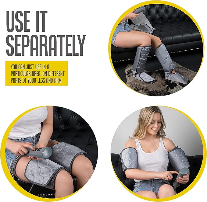 Leg Massager for Circulation with Heat Compression - Calf, Foot, Thigh Massager - 6 Modes, 4 Intensities - Pain Relief &amp; Relaxation My Store