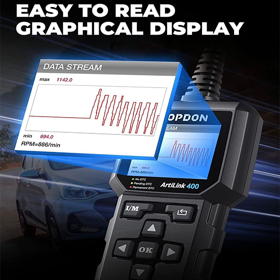 TOPDON AL400 OBD2 Scanner, Full OBDII Code Reader, Check Engine Light Scan Tool (Without box) My Store