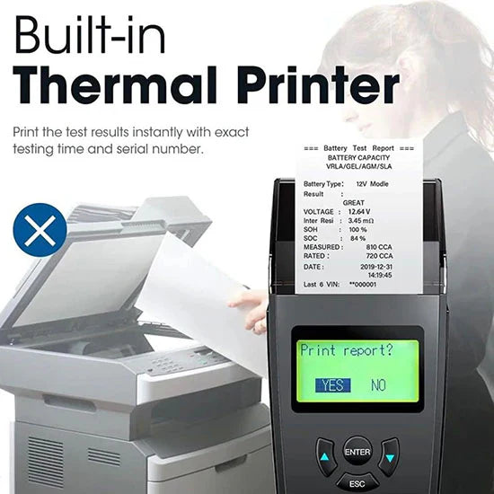 TOPDON BT500P Battery Tester With Built-In Printer For 12/24V Batteries (With BOX) My Store