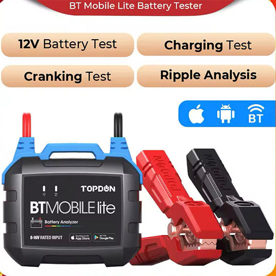 TOPDON BTMobile Lite Bluetooth Car Battery Tester 12V Wireless Cranking Charger Circut Tester Auto Analyzer Vehicle 100-2000CCA My Store
