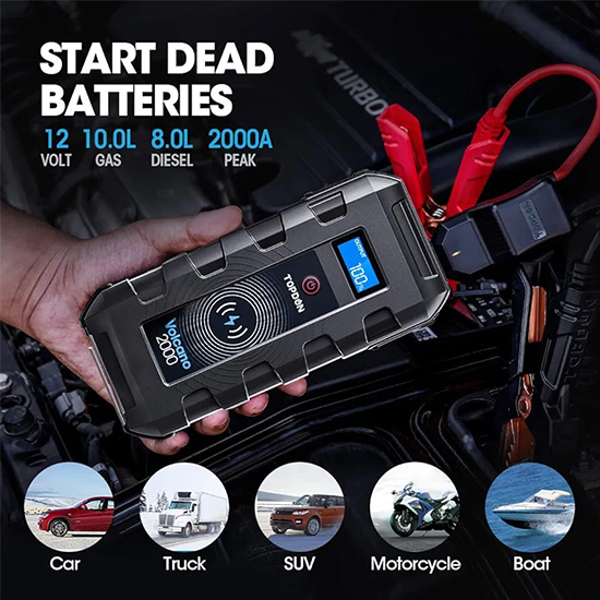 TOPDON Volcano 2000 Portable Jump starter, Power bank and LED Flashlight My Store