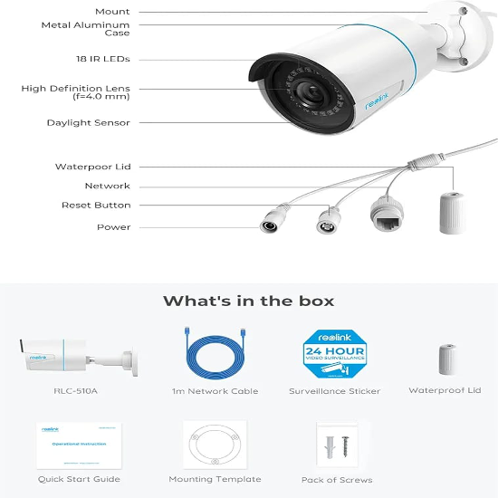 REOLINK PoE Outdoor Home Security Cameras, 5MP Surveillance IP Cameras, Smart Human/Vehicle Detection My Store