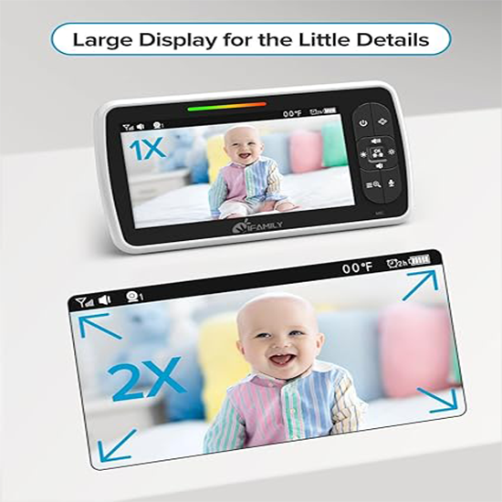 ANMEATE Baby Monitor SM-650 Large 5" Screen with 30Hrs Battery Life ( No Memory Card Support ) My Store