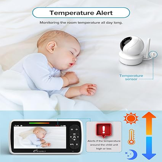 ANMEATE Baby Monitor SM-650 Large 5" Screen with 30Hrs Battery Life ( No Memory Card Support ) My Store