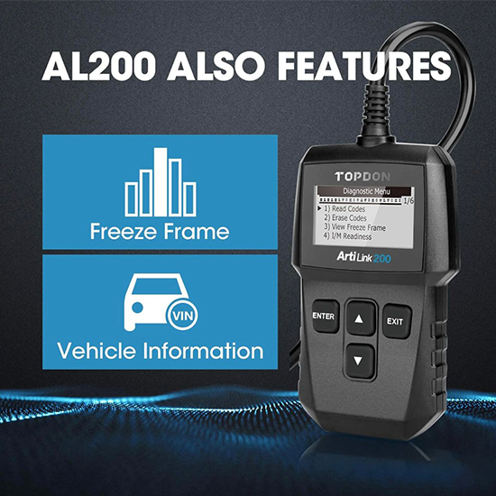 OBD2 Scanner TOPDON AL200 Car Code Reader, Auto Check Engine Light, Read & Erase Fault Codes My Store