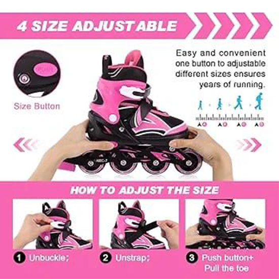 Adjustable Inline Skates for Kids with Full Light Up Wheels, Outdoor Roller Blades for Girls and Boys, Youth, Junior, Teens My Store