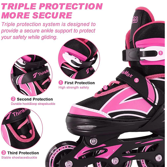 Adjustable Inline Skates for Kids with Full Light Up Wheels, Outdoor Roller Blades for Girls and Boys, Youth, Junior, Teens My Store