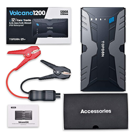 TOPDON VOLCANO 1200 - 12V Lithium Battery Booster Jumper & Backup Power Supply My Store