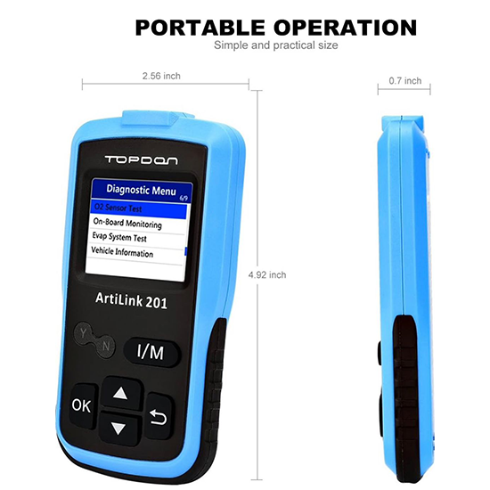 OBD2/EOBD Scanner, Topdon ArtiLink 201 Auto Code Scanner Check Engine Code Reader with O2 Sensor Test My Store