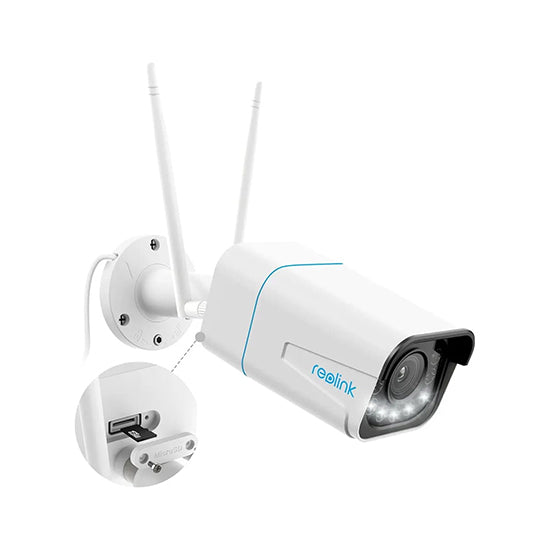 Reolink rlc 511wa 5mp wired and wifi camera with colour night vision two way audio 5× optial zoom box pack with complete accessories My Store