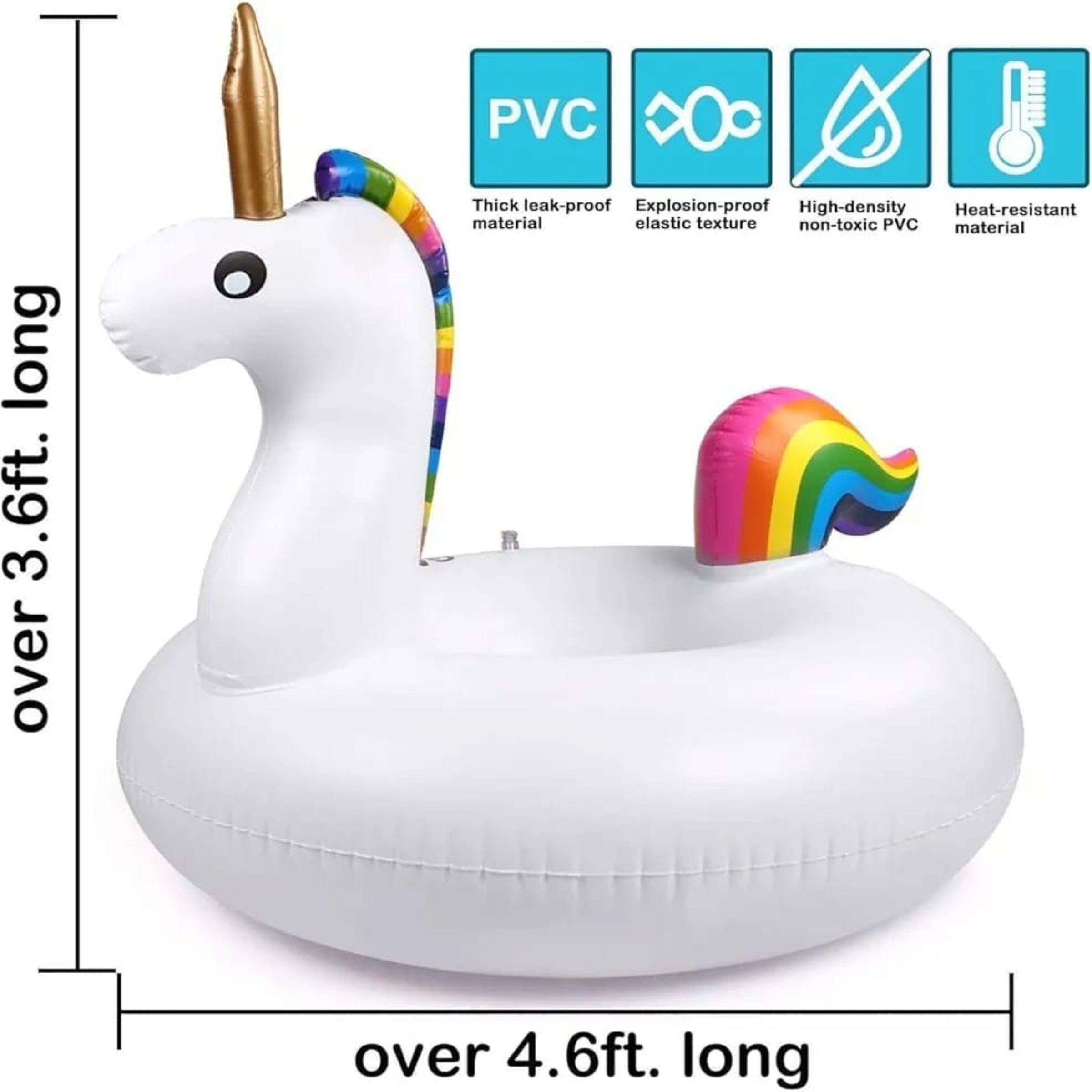 Giant Unicorn Pool Float, Inflatable Unicorn Pool Float Swimming Ring for Adults Summer Beach Pool Inflatable Floats Party (175cm*120cm) My Store