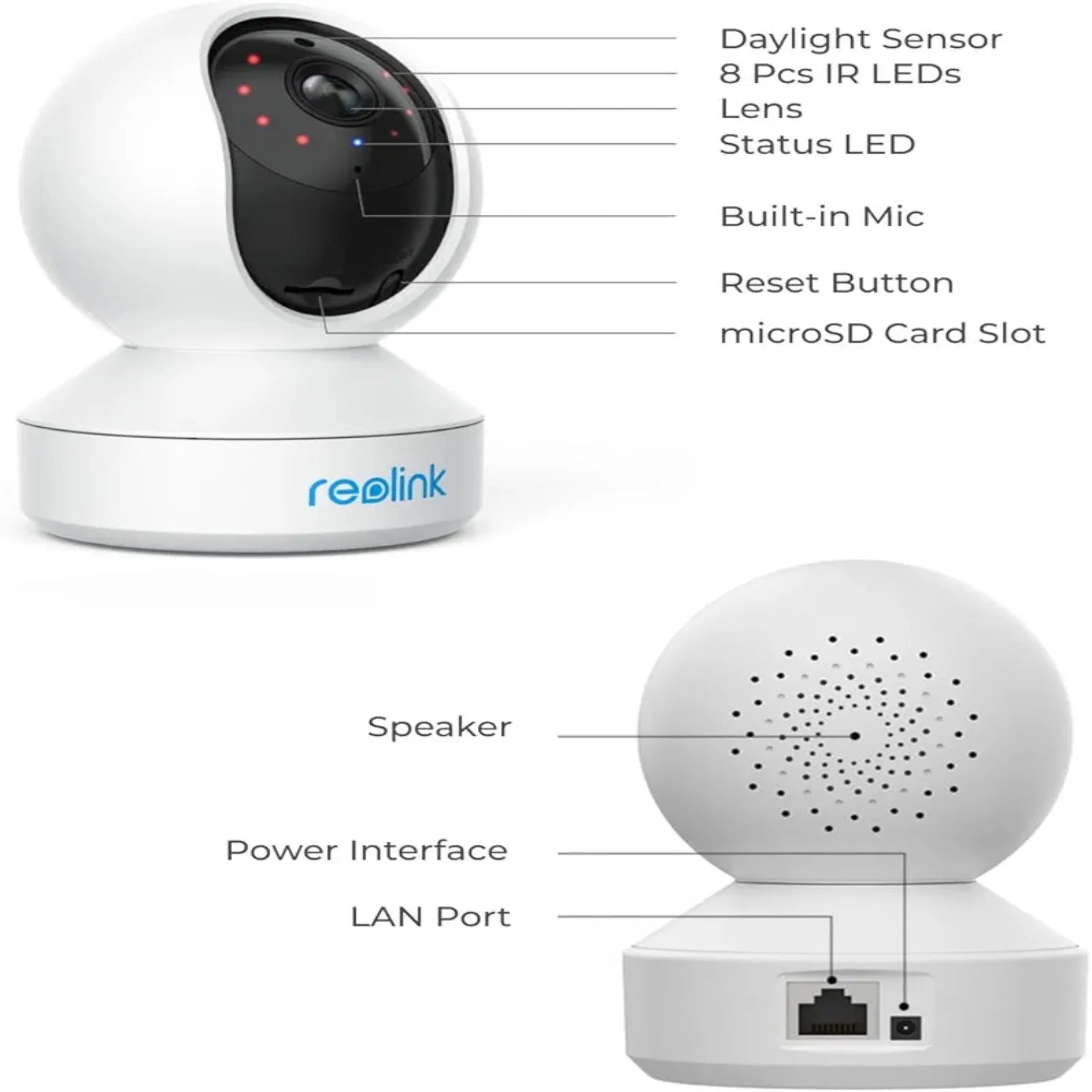 REOLINK E1 Pro Indoor Security Camera, 4MP Plug-in Pet Camera Support 2.4/5 GHz WiFi, 360 Degree Baby/Dog Monitor with Auto Tracking, Person/Pet Detection, Night Vision, 2 Way Audio, Local Storage,WITHOUT BOX My Store