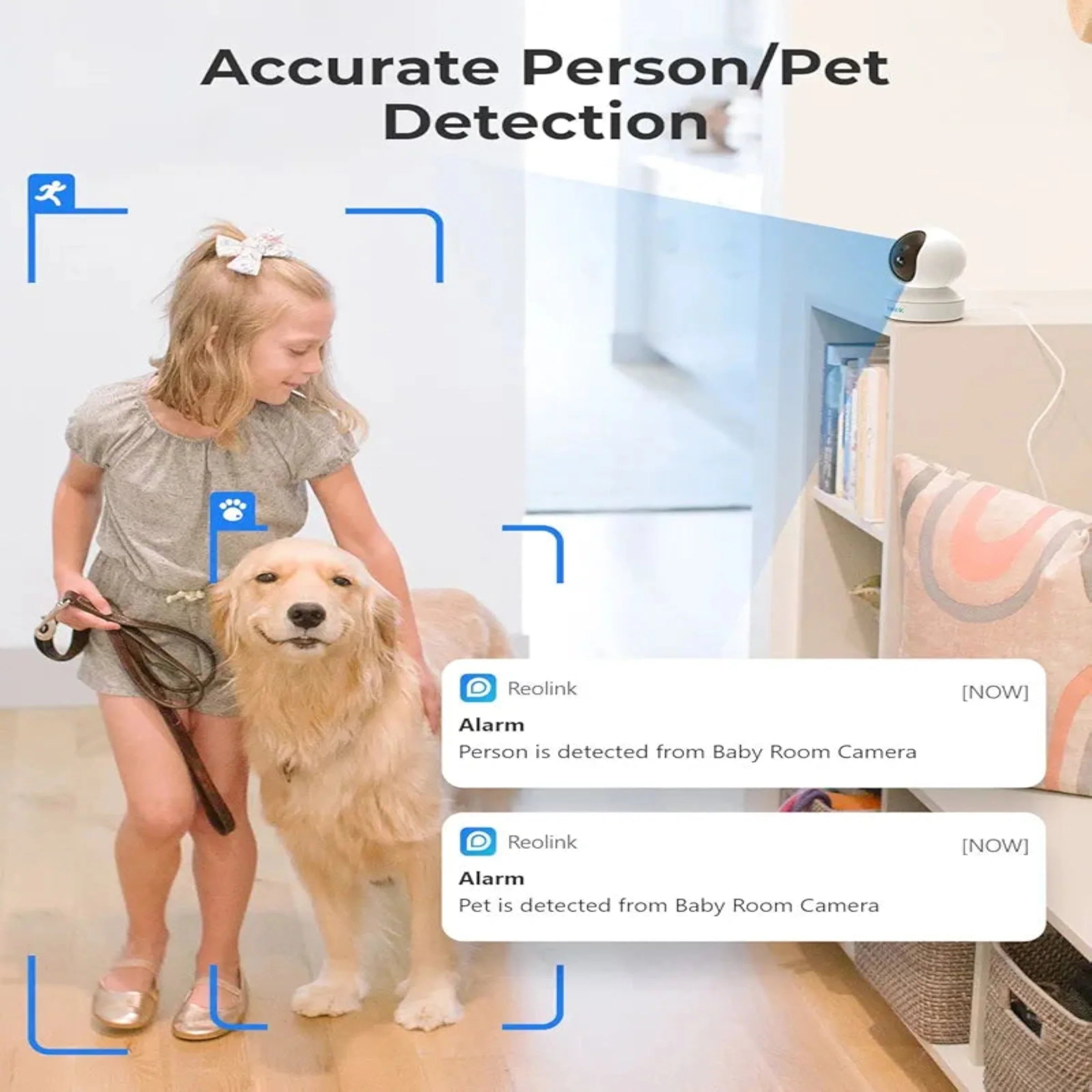 REOLINK E1 Pro Indoor Security Camera, 4MP Plug-in Pet Camera Support 2.4/5 GHz WiFi, 360 Degree Baby/Dog Monitor with Auto Tracking, Person/Pet Detection, Night Vision, 2 Way Audio, Local Storage,WITHOUT BOX My Store