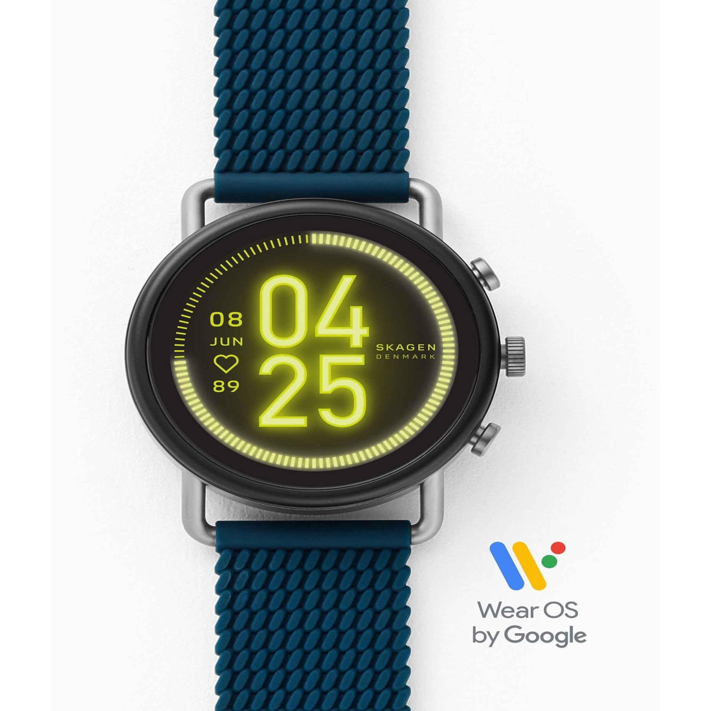 Skagen faster 3 3572 Dail colour black Strap colour blue Strap material silicon (used) My Store